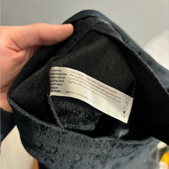 Eileen Fisher Fresco Organic Cotton Blend Textured Black Jacquard Pant Size 8 - Picture 8 of 8